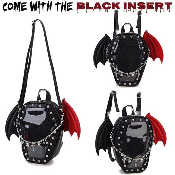 Gothic Coffin Shaped Shoulder Bag for Women Stylish Backpack for Halloween - Picture 5 of 9